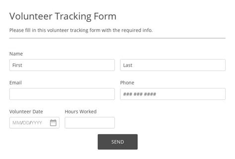 parent volunteer tracking form template