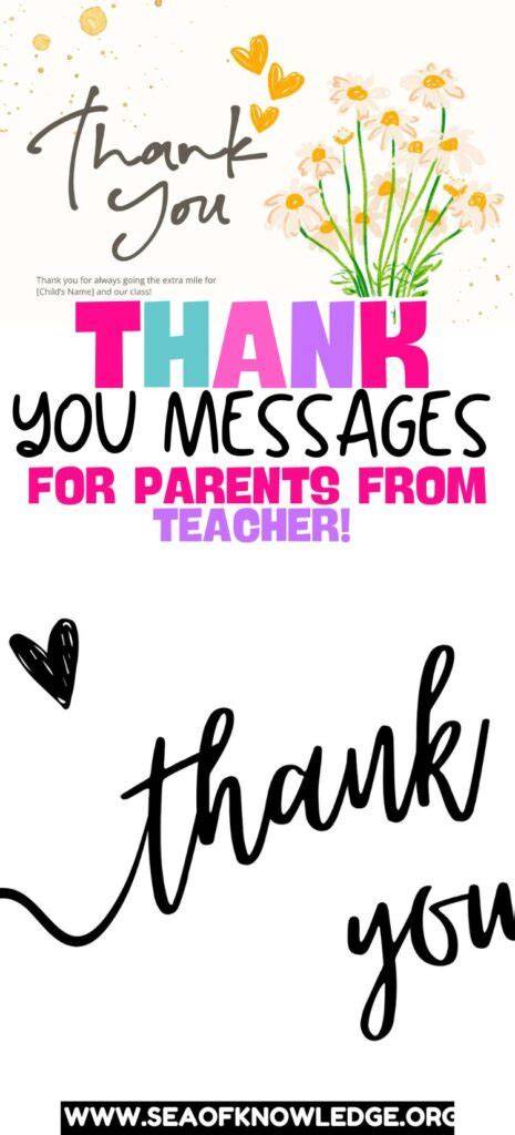 parents thank you message for teachers
