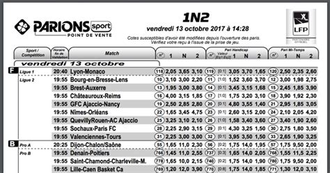 Parions Sport Pdf Liste
