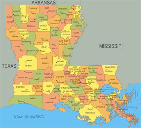 parish map of louisiana