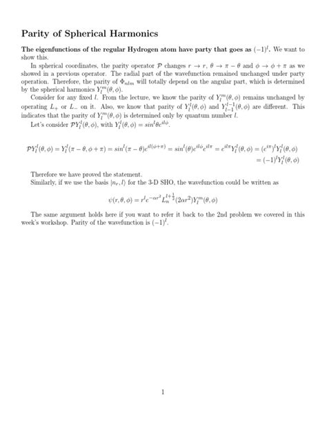 Parity Spherical Harmonics