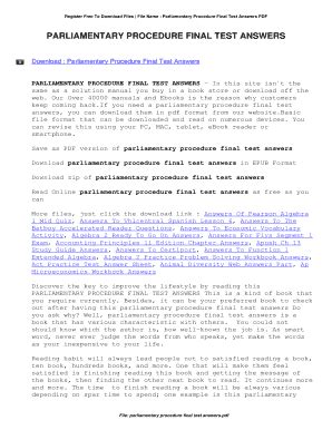 Full Download Parliamentary Procedure Final Test Answers 