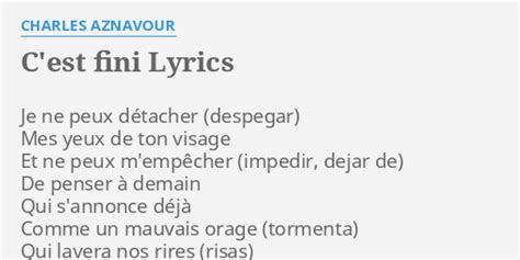 parole de cest fini charles aznavour biography