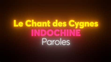 Paroles Chant Des Cygnes