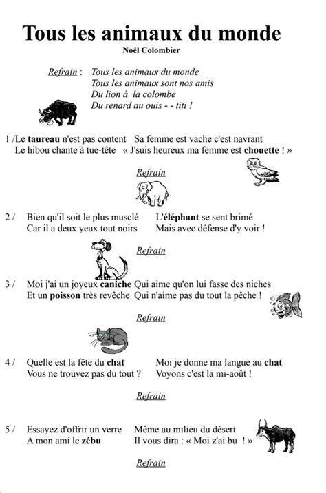 Paroles D Animaux