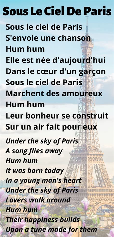 Paroles Sous Le Ciel De Paris