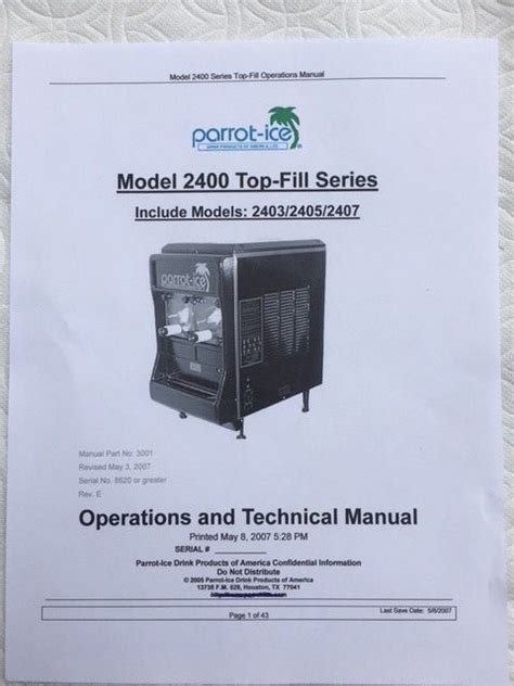 Read Online Parrot Ice Margarita Machine Manual 