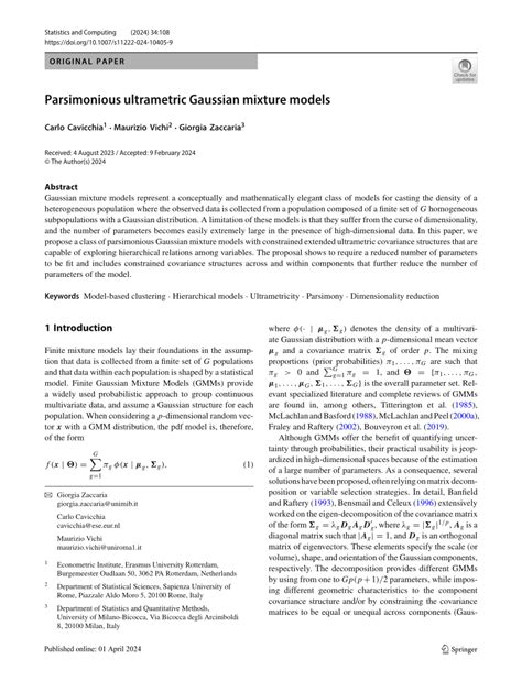 Read Online Parsimonious Gaussian Mixture Models 