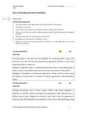 part 5 promotion decisions worksheet