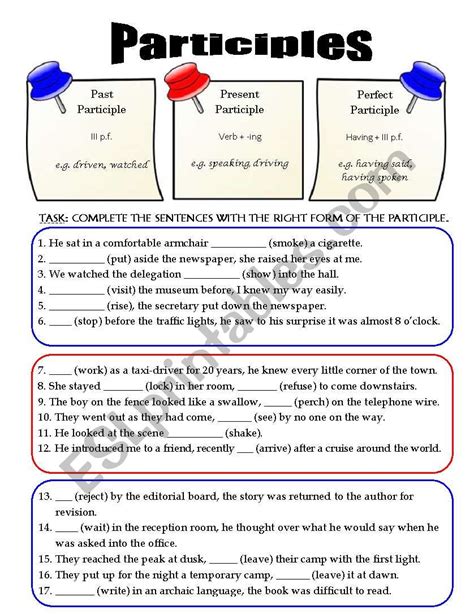 Participle Worksheets Easy Teacher Worksheets Participle Practice Worksheet - Participle Practice Worksheet