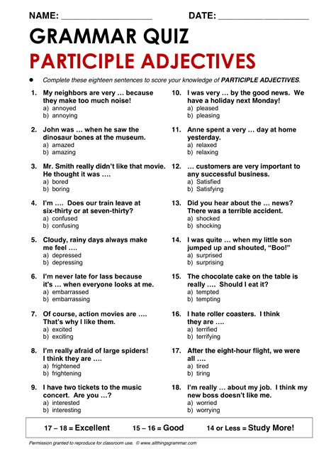 Participles As Adjectives Verbal Worksheets Participle Adjectives Worksheet 8th Grade - Participle Adjectives Worksheet 8th Grade