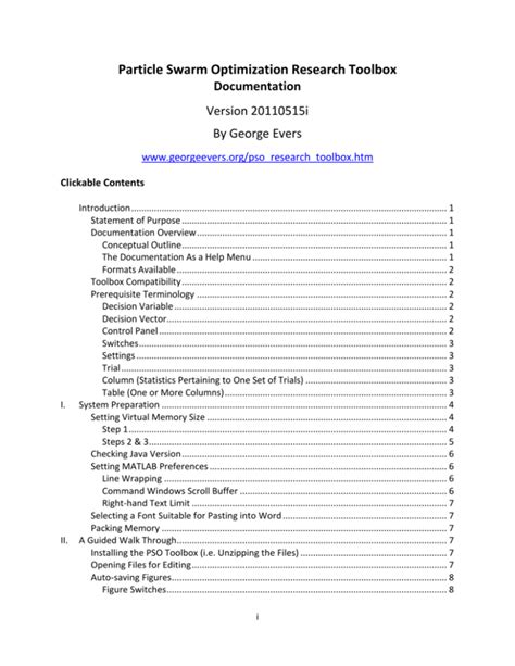 Full Download Particle Swarm Optimization Research Toolbox Documentation 