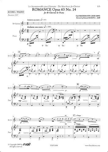 partition classique romance etude opus 63 no 14 c