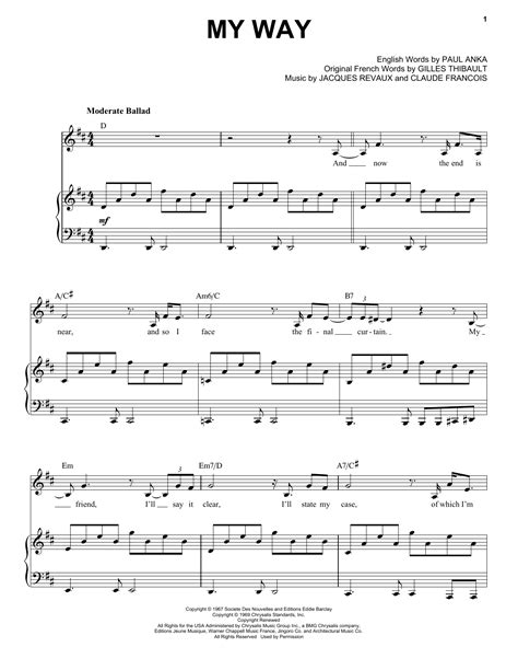 Read Partition Piano My Way Frank Sinatra Partitions Noviscore 