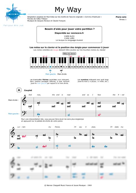 Read Partition Piano My Way Frank Sinatra Partitions Noviscore 