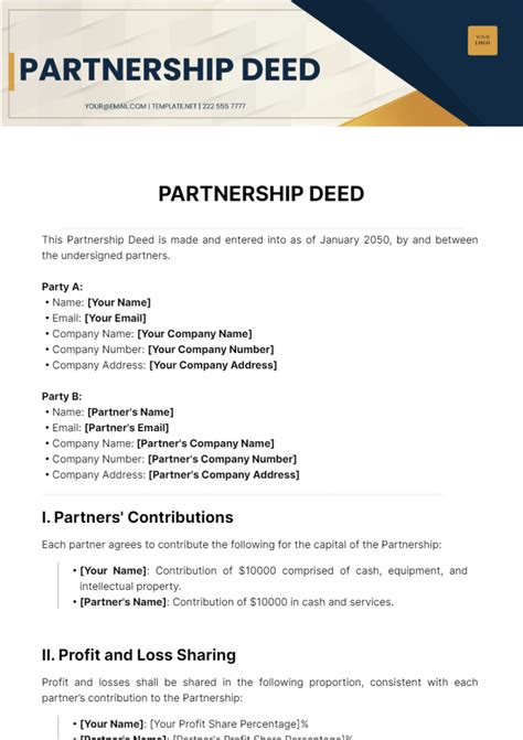 Partnership Deed Meaning