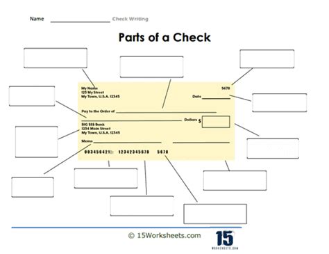 Parts Of A Check Worksheets Kiddy Math Parts Of A Check Worksheet - Parts Of A Check Worksheet