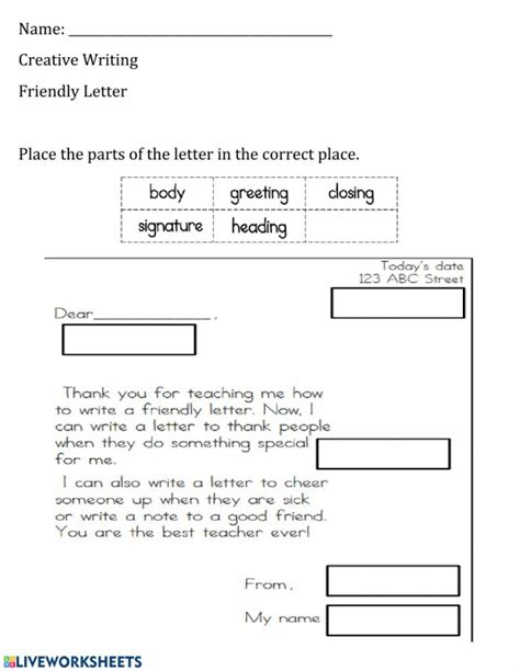 Parts Of A Letter Worksheets 99worksheets Parts Of Letters Writing - Parts Of Letters Writing