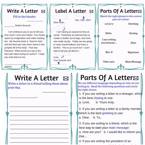 Parts Of A Letter Worksheets Esl Printables Parts Of A Letter For Kids - Parts Of A Letter For Kids