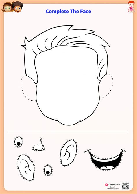 Parts Of The Face Cut And Paste English Parts Of The Face Worksheet - Parts Of The Face Worksheet