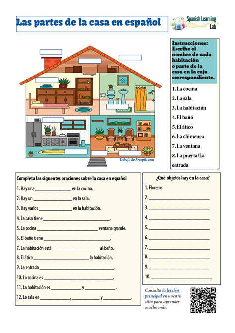 Parts Of The House Spanish Worksheet Parts Of The House Worksheet - Parts Of The House Worksheet