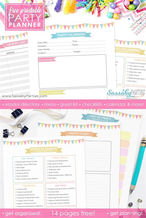 Party Planner Free Printable 14 Pages The Sassaby Party Planner Worksheet - Party Planner Worksheet