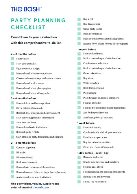 Party Planner Guide Checklist Announcingit Com