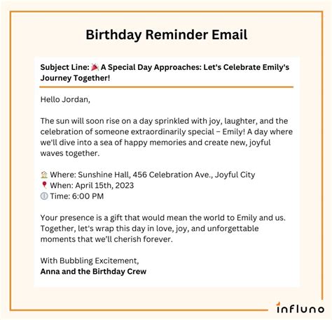 Party Reminder Message Sample