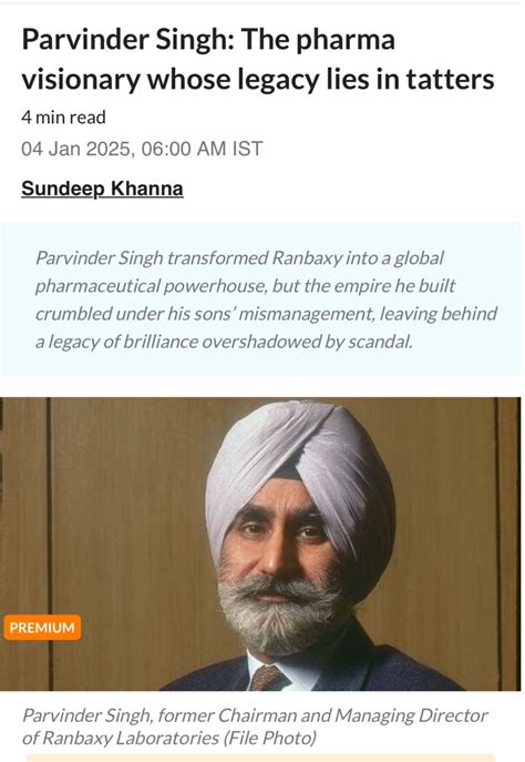 parvinder singh ranbaxy wiki