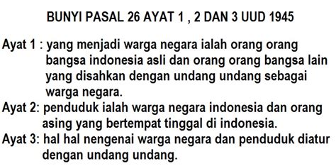 Pasal 26 Ayat 1   Siapa Sajakah Yang Menjadi Warga Negara Indonesia Menurut - Pasal 26 Ayat 1
