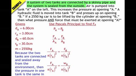 Pascals Law Sample Problem And Solution