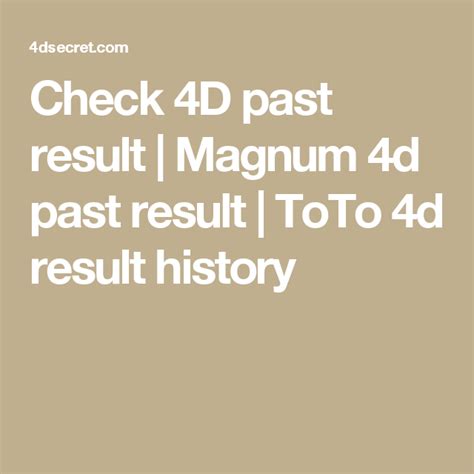 Pass4d   Check Past Historical Results 4d Result Amp Free - Pass4d