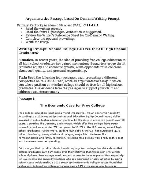 passage based on demand writing prompts