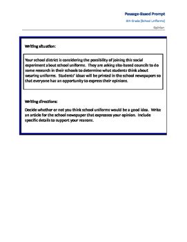 Read Passage Based On Demand Writing Prompts 