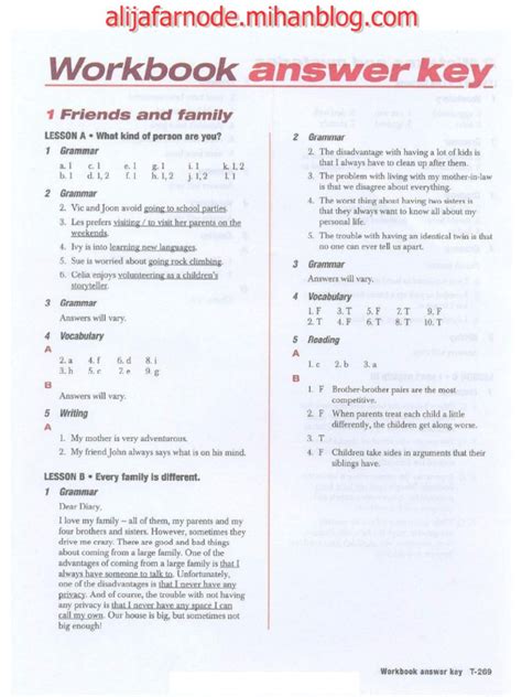 Passages 1 Workbook Answer Key