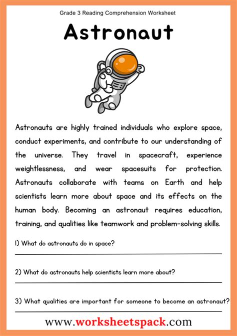Passages About Space Third Grade