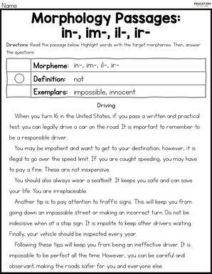 passages with prefixes im ir non