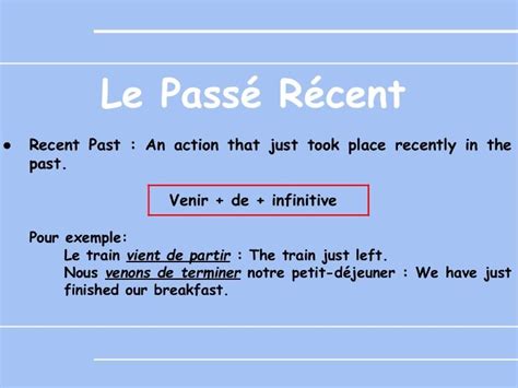 Passe Recent French