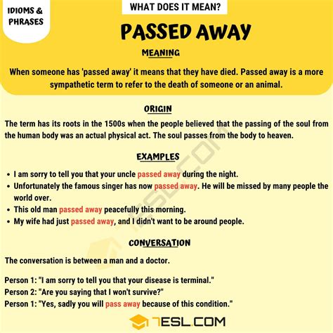 Passed Away Meaning
