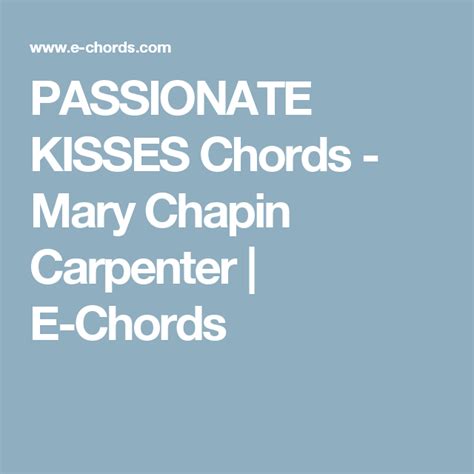 passionate kisses mary chapin carpenter chords