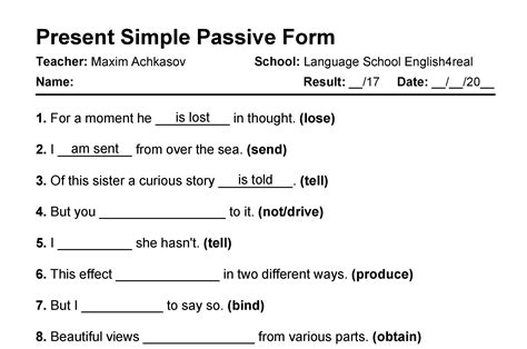Passive Sentences In Simple Present