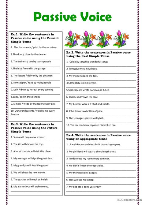 Passive Voice Exercises