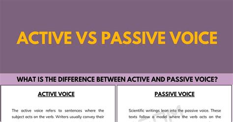 Read Passive Vs Active Voice 