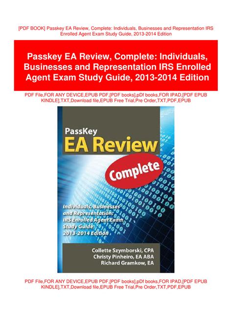 Full Download Passkey Learning Systems Ea Review Complete Individuals Businesses And Representation Enrolled Agent Exam Study Guide 2018 2019 Edition Hardcover 