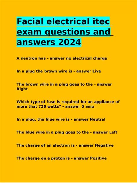 past exam papers itec electrical epilation