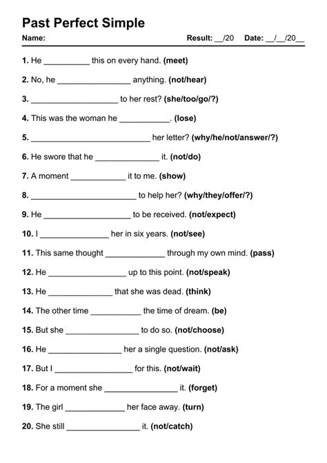 Past Perfect Exercises