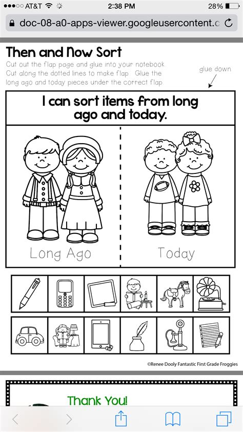Past Present Kindergarten Worksheet   Life Long Ago Activities A Kinderteacher Life - Past Present Kindergarten Worksheet