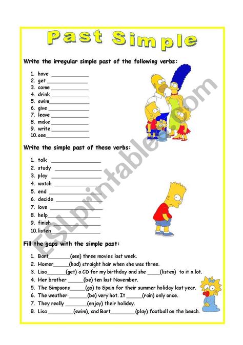 Past Simple Elementary Exercises
