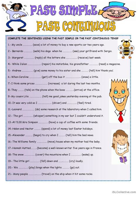 Past Simple Past Continuous Exercises Pdf