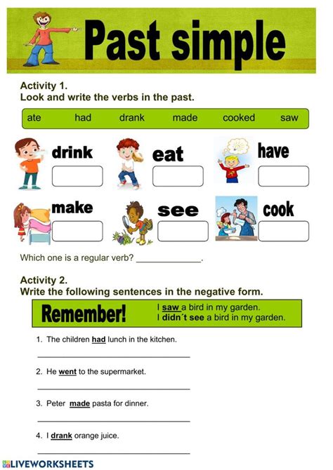 Past Simple To Be Interactive Worksheet Simple Past Grammar Tense Worksheet - Grammar Tense Worksheet